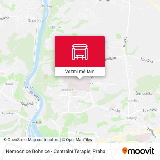 Nemocnice Bohnice - Centrální Terapie mapa
