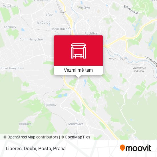 Liberec, Doubí, Pošta mapa