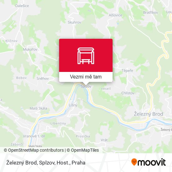 Železný Brod, Splzov, Host. mapa