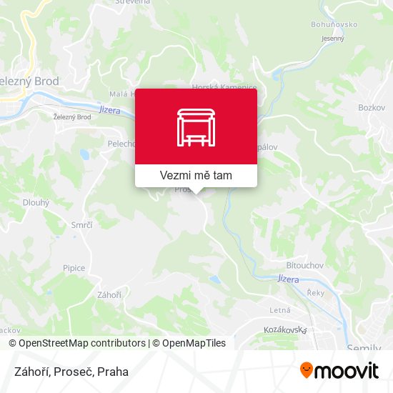Záhoří, Proseč mapa