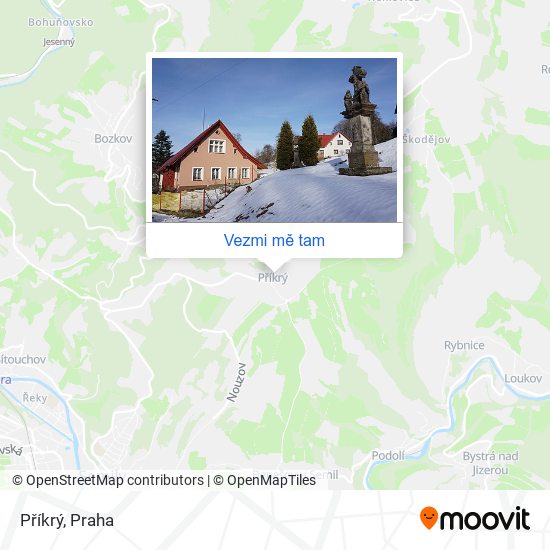 Příkrý mapa