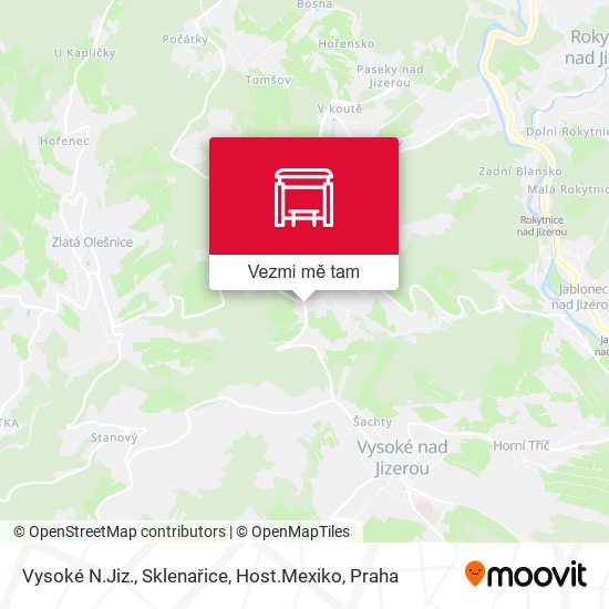 Vysoké N.Jiz., Sklenařice, Host.Mexiko mapa