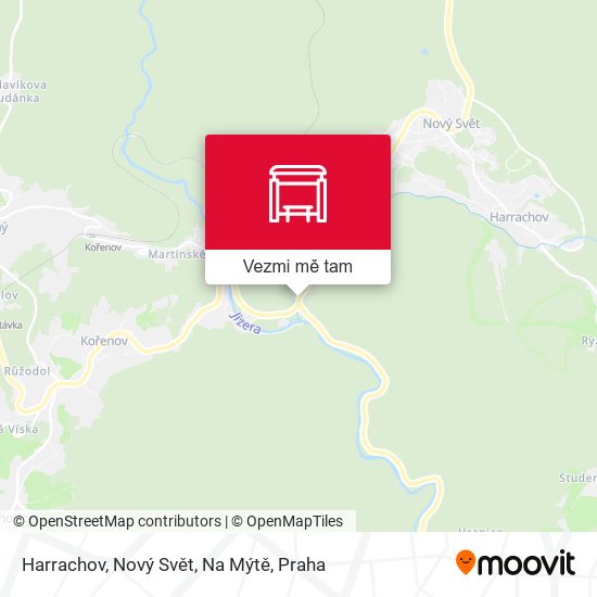 Harrachov, Nový Svět, Na Mýtě mapa