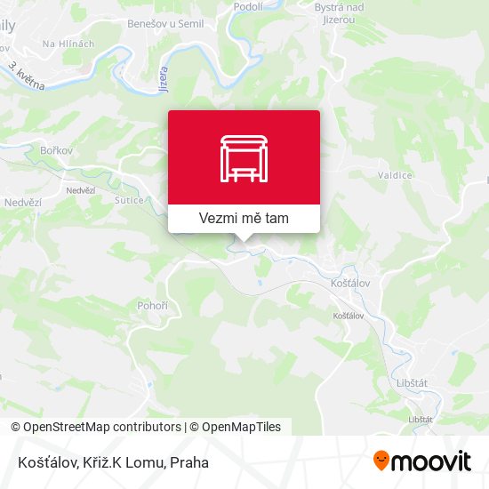 Košťálov, Křiž.K Lomu mapa