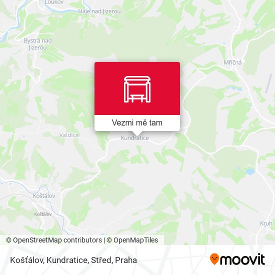 Košťálov, Kundratice, Střed mapa