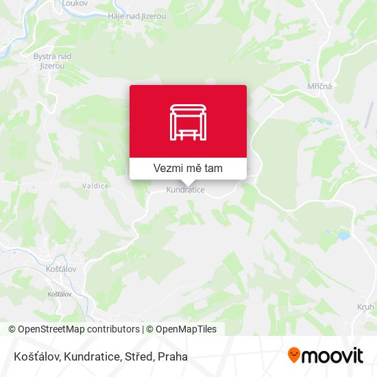 Košťálov, Kundratice, Střed mapa