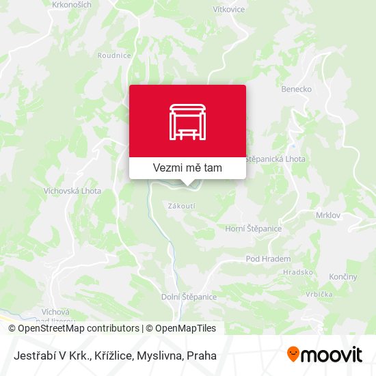 Jestřabí V Krk., Křížlice, Myslivna mapa