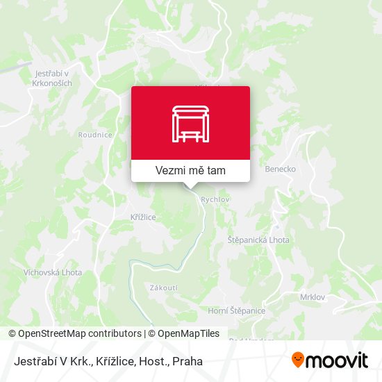 Jestřabí V Krk., Křížlice, Host. mapa