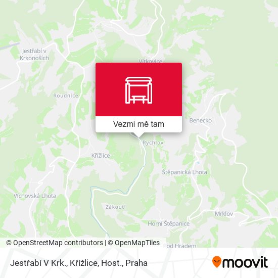 Jestřabí V Krk., Křížlice, Host. mapa