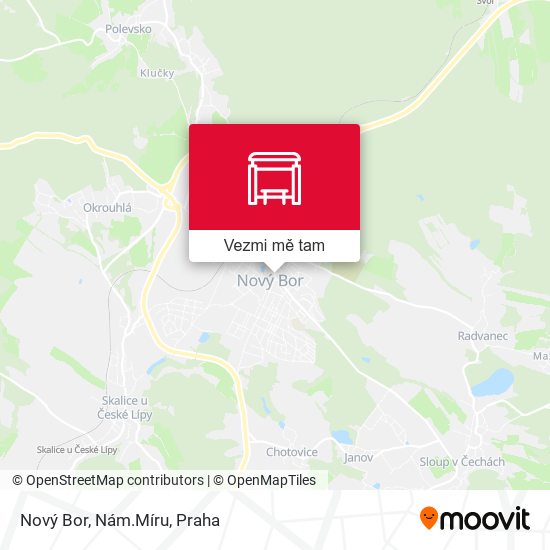 Nový Bor, Nám.Míru mapa