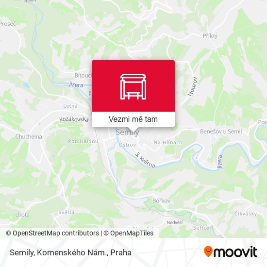 Semily, Komenského Nám. mapa