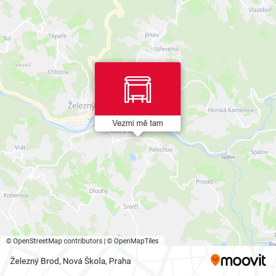 Železný Brod, Nová Škola mapa