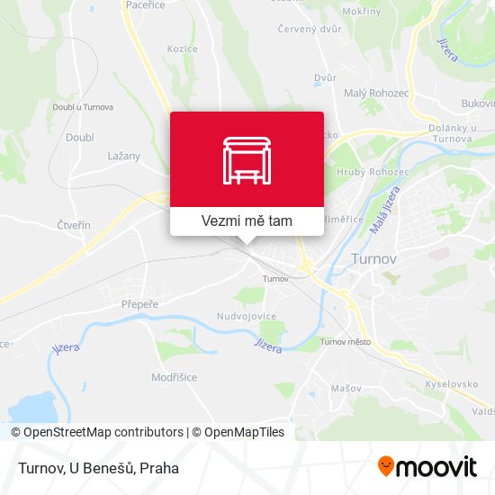 Turnov, U Benešů mapa
