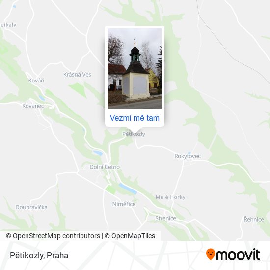 Pětikozly mapa