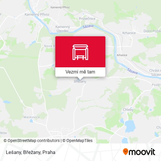 Lešany, Břežany mapa