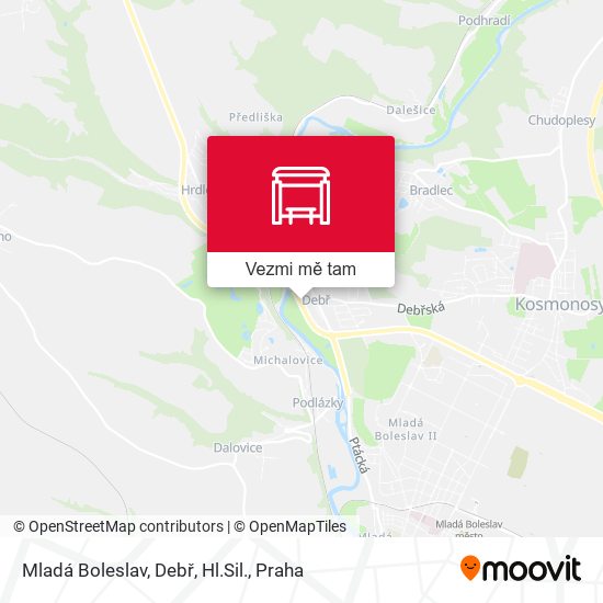 Mladá Boleslav, Debř, Hl.Sil. mapa
