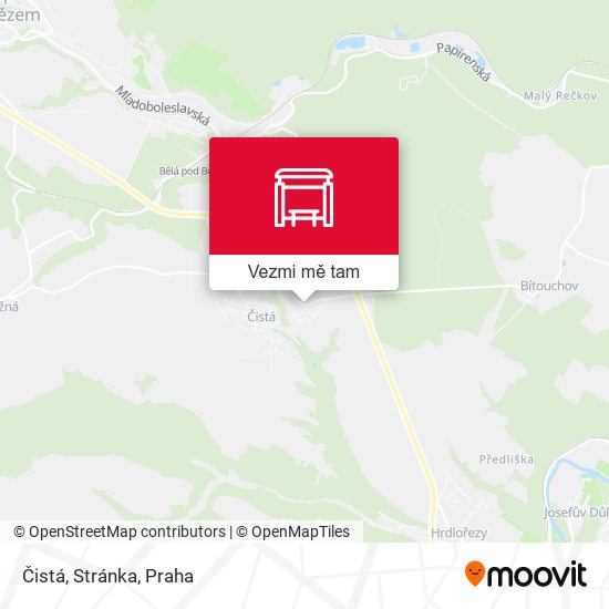Čistá, Stránka mapa