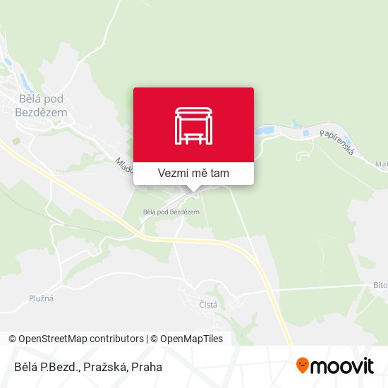 Bělá P.Bezd., Pražská mapa