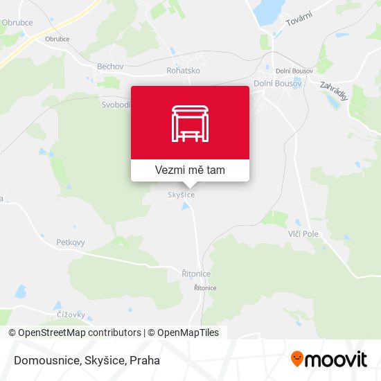 Domousnice, Skyšice mapa