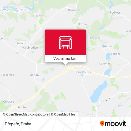 Přepeře mapa