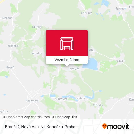 Branžež, Nová Ves, Na Kopečku mapa