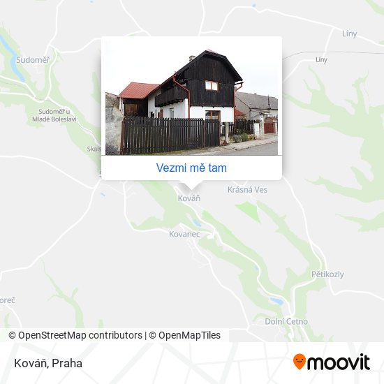 Kováň mapa