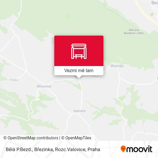 Bělá P.Bezd., Březinka, Rozc.Valovice mapa