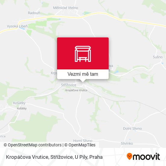 Kropáčova Vrutice, Střížovice, U Pily mapa