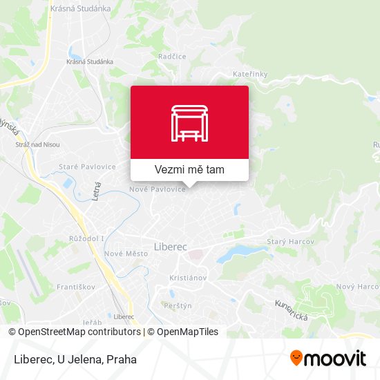 Liberec, U Jelena mapa