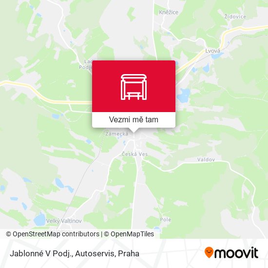 Jablonné V Podj., Autoservis mapa