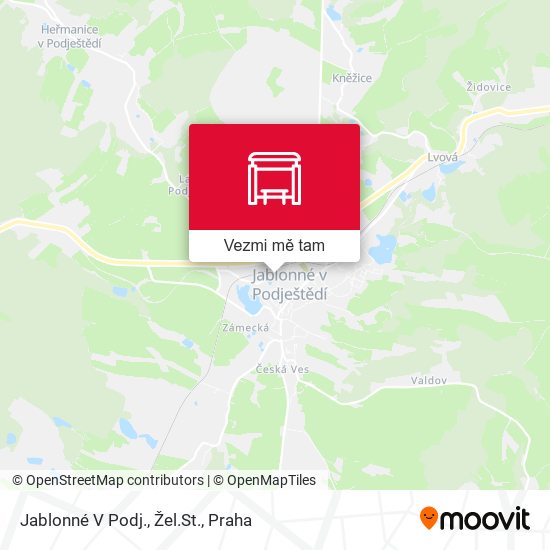 Jablonné V Podj., Žel.St. mapa