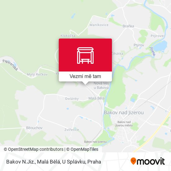 Bakov N.Jiz., Malá Bělá, U Splávku mapa