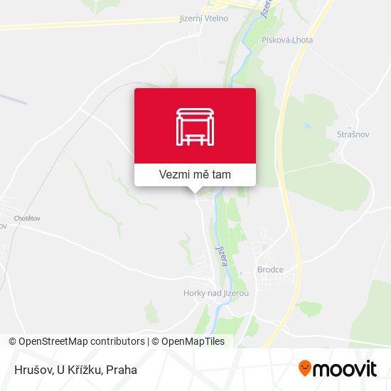 Hrušov, U Křížku mapa