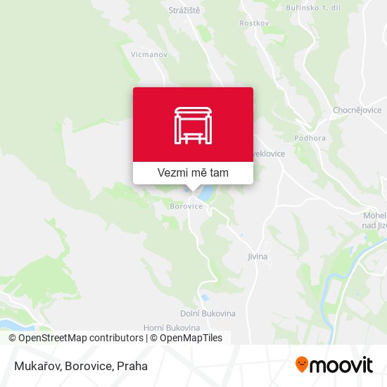 Mukařov, Borovice mapa