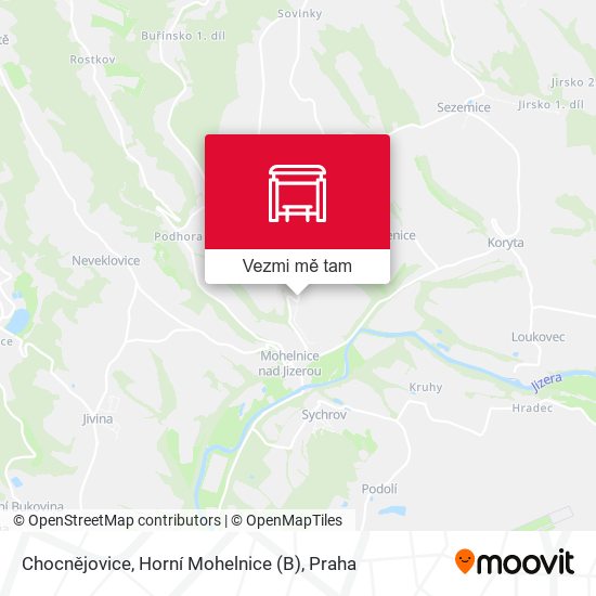Chocnějovice, Horní Mohelnice mapa