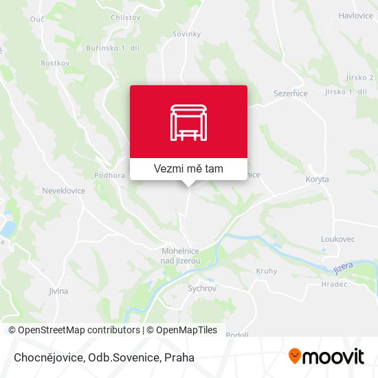 Chocnějovice, Odb.Sovenice mapa