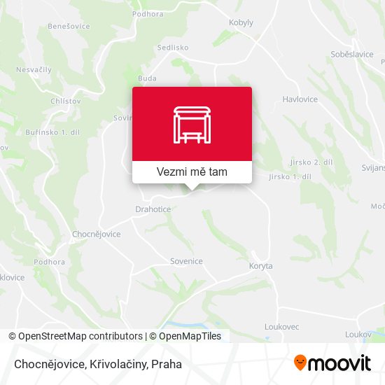 Chocnějovice, Křivolačiny mapa