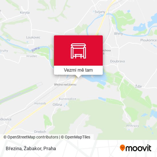 Březina, Žabakor mapa