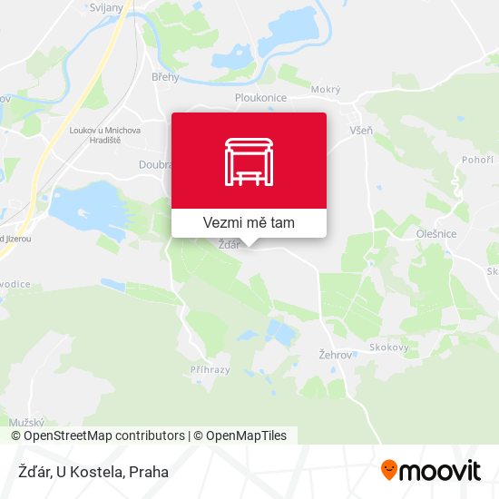 Žďár, U Kostela mapa