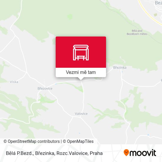 Bělá P.Bezd., Březinka, Rozc.Valovice mapa