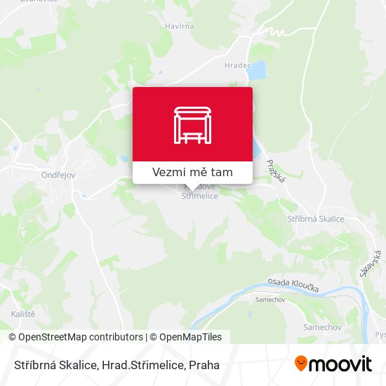 Stříbrná Skalice, Hrad.Střimelice mapa