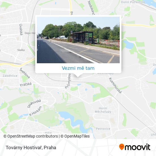 Továrny Hostivař mapa