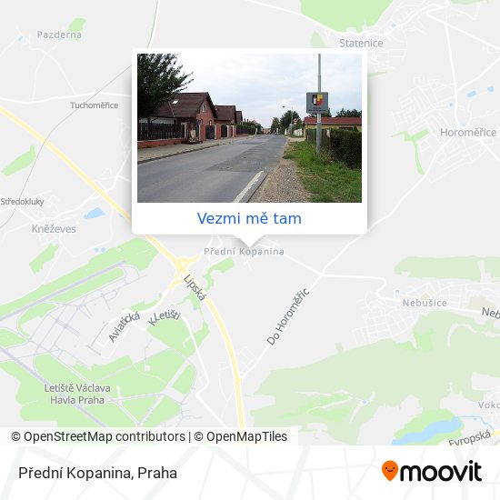 Přední Kopanina mapa