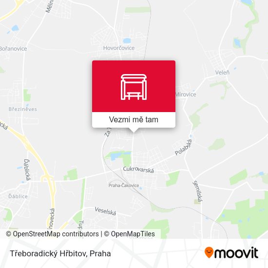 Třeboradický Hřbitov mapa