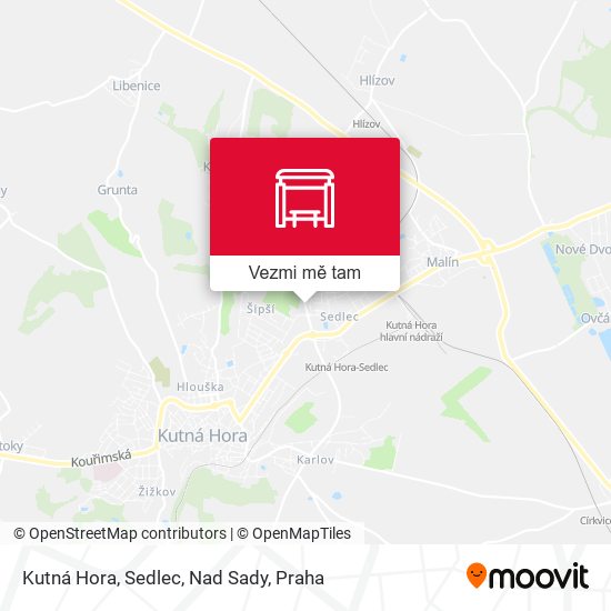 Kutná Hora, Sedlec, Nad Sady mapa