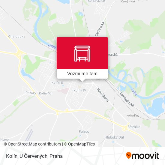 Kolín, U Červených mapa