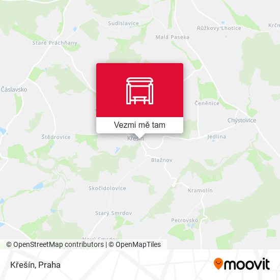 Křešín mapa