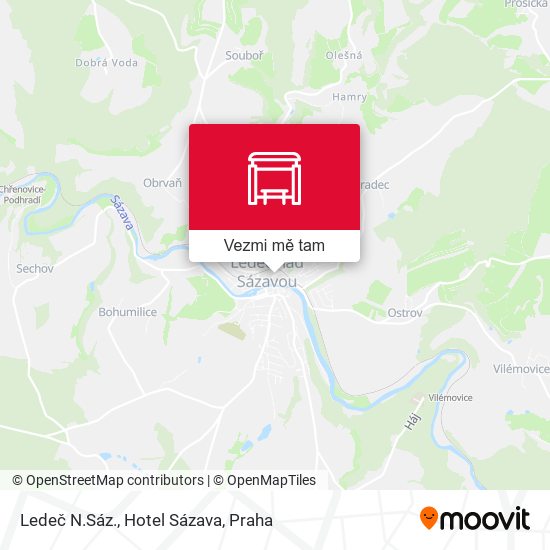 Ledeč N.Sáz., Hotel Sázava mapa