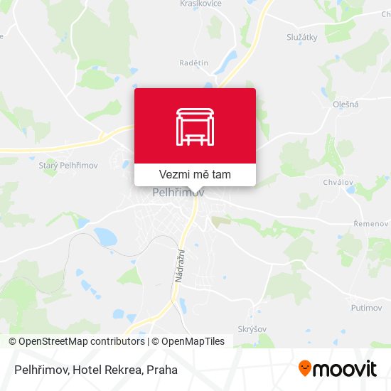 Pelhřimov, Hotel Rekrea mapa