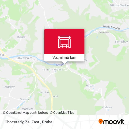 Chocerady, Žel.Zast. mapa